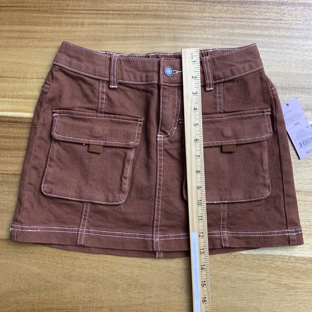 Wild Fable Womens Brown Mini Skirt With Pockets Size XXS - Picture 7 of 13
